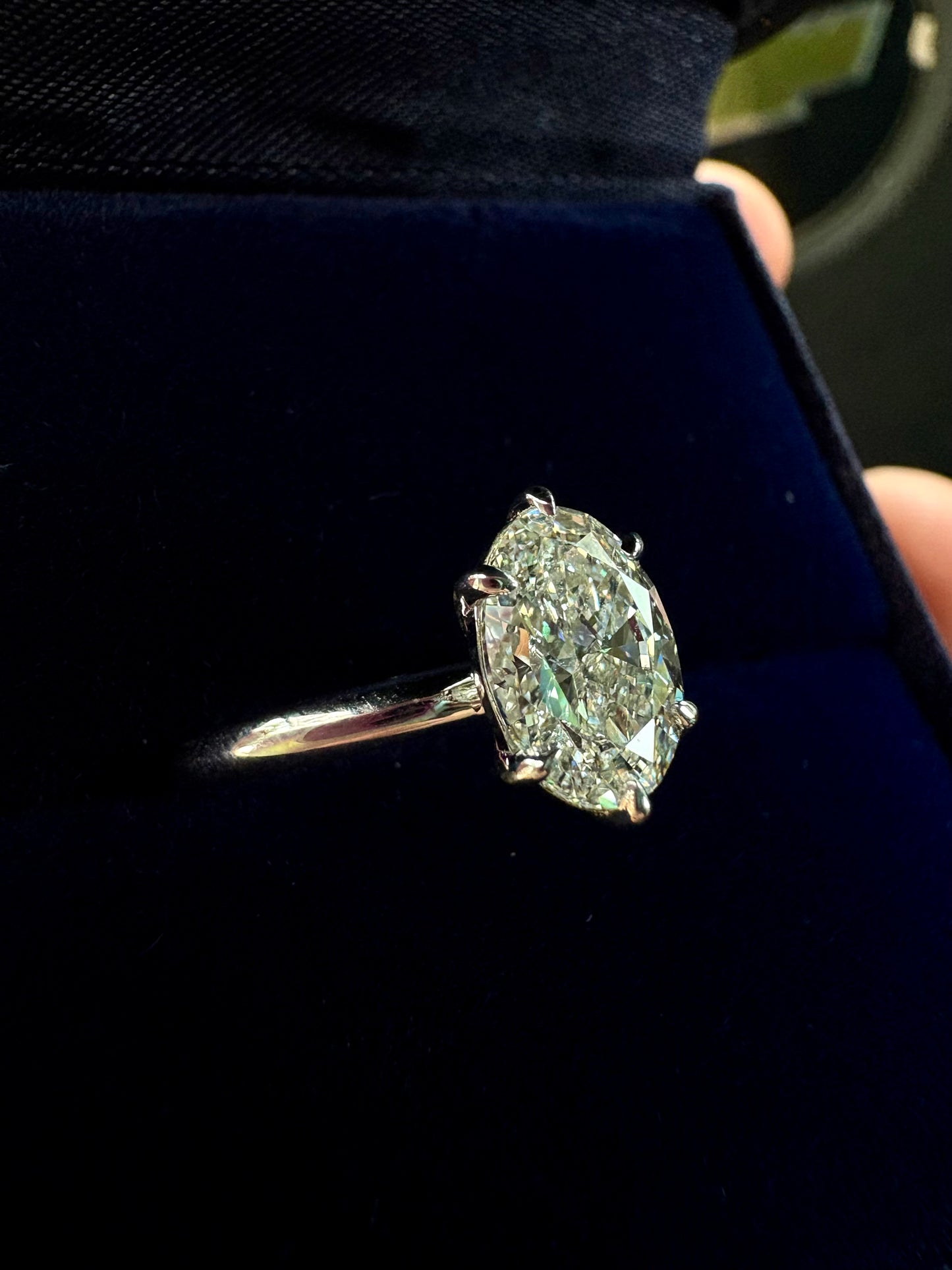 1.5ct oval cut lab grown solitaire ring