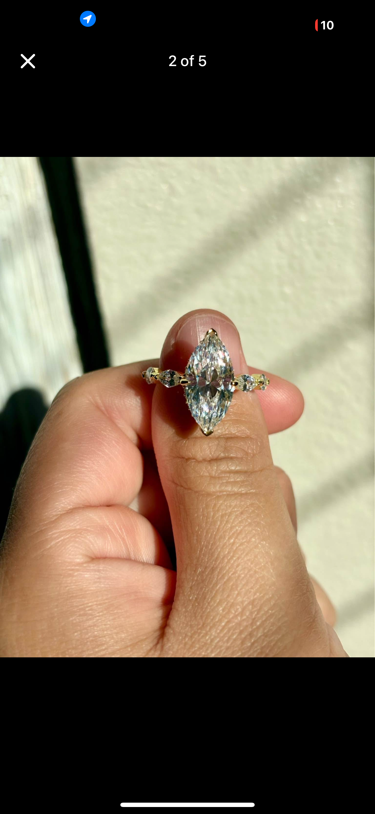 4.0 carat moissanite marquise ring