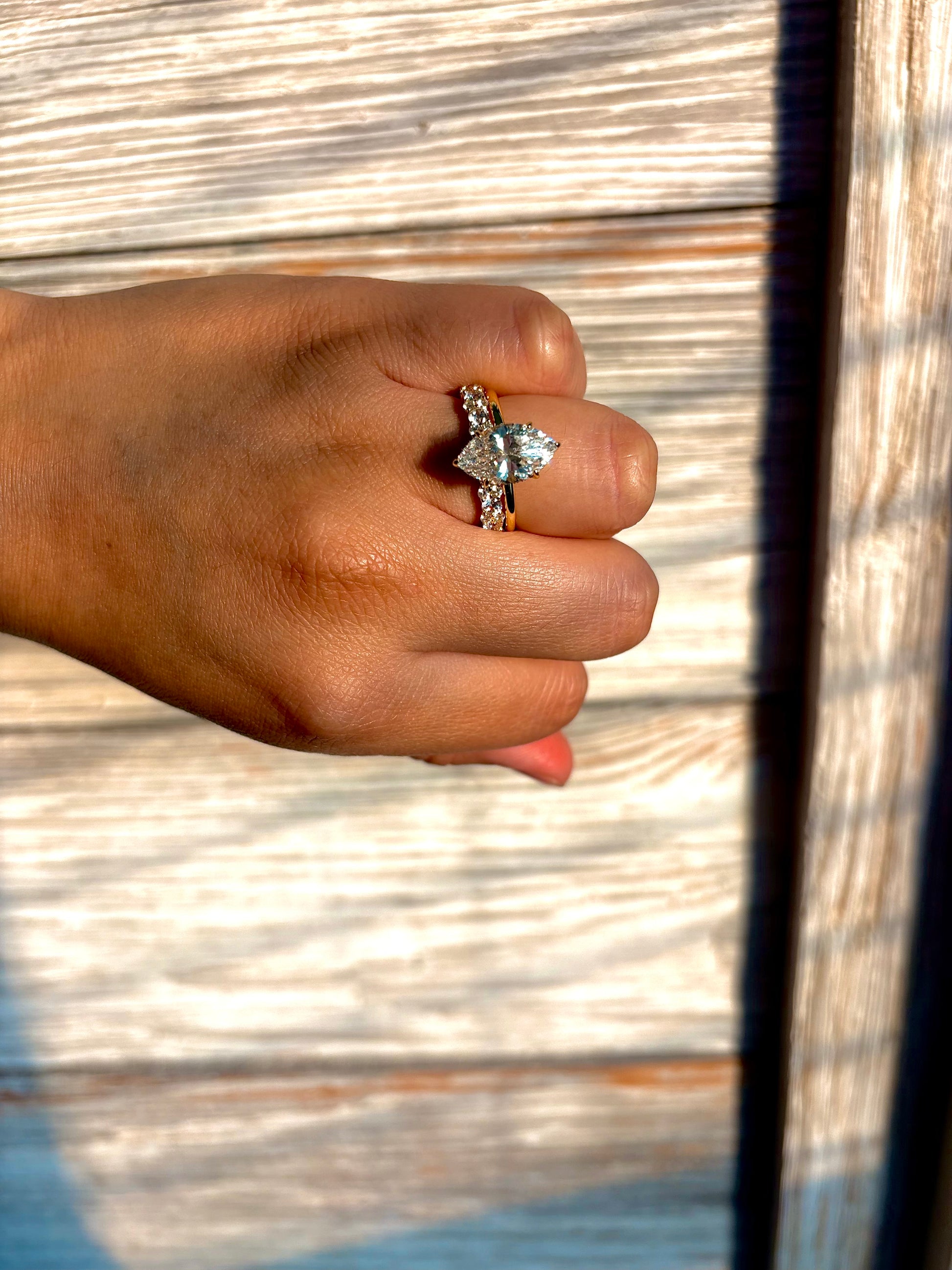 carat marquise set with wedding band 10 - Main Image