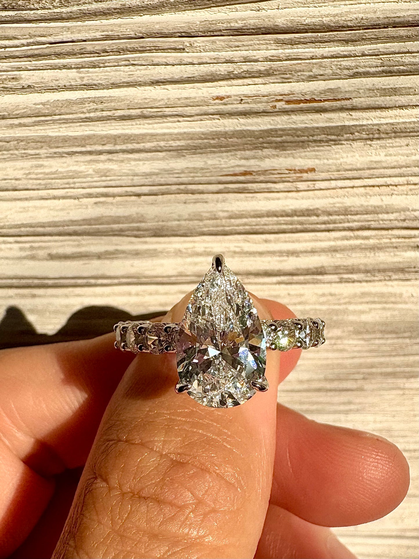 3.0 ct pear cut ring