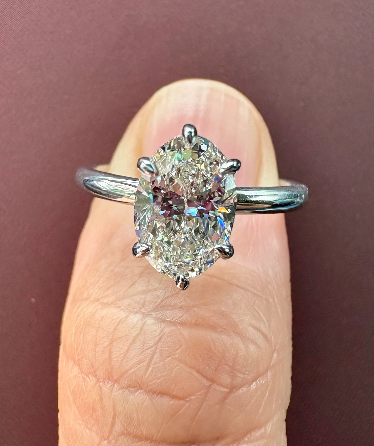 1.5ct oval cut lab grown solitaire ring