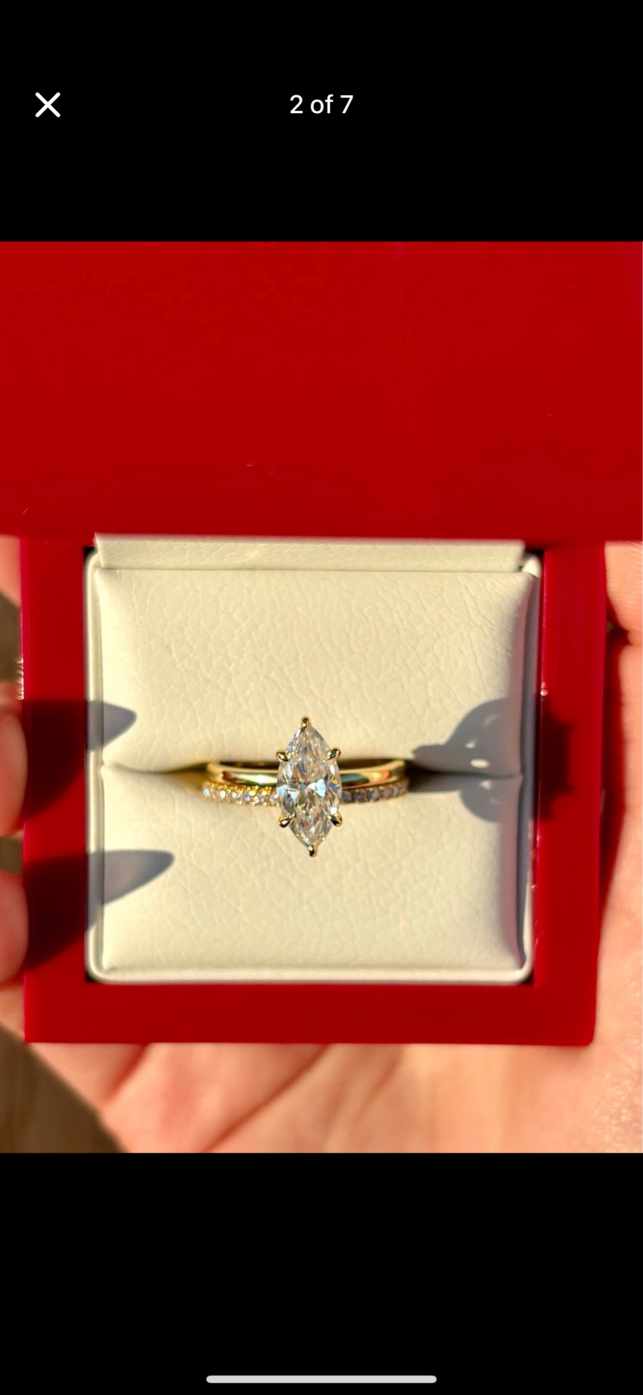 2.0 ct marquise ring set - moissanite