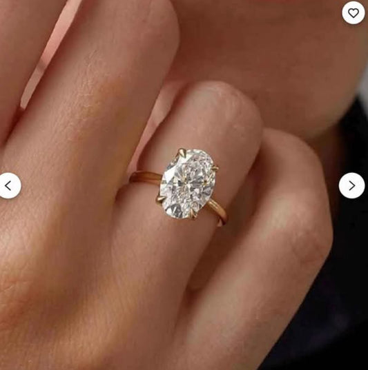 4.0 carat  Oval cut moissanite ring