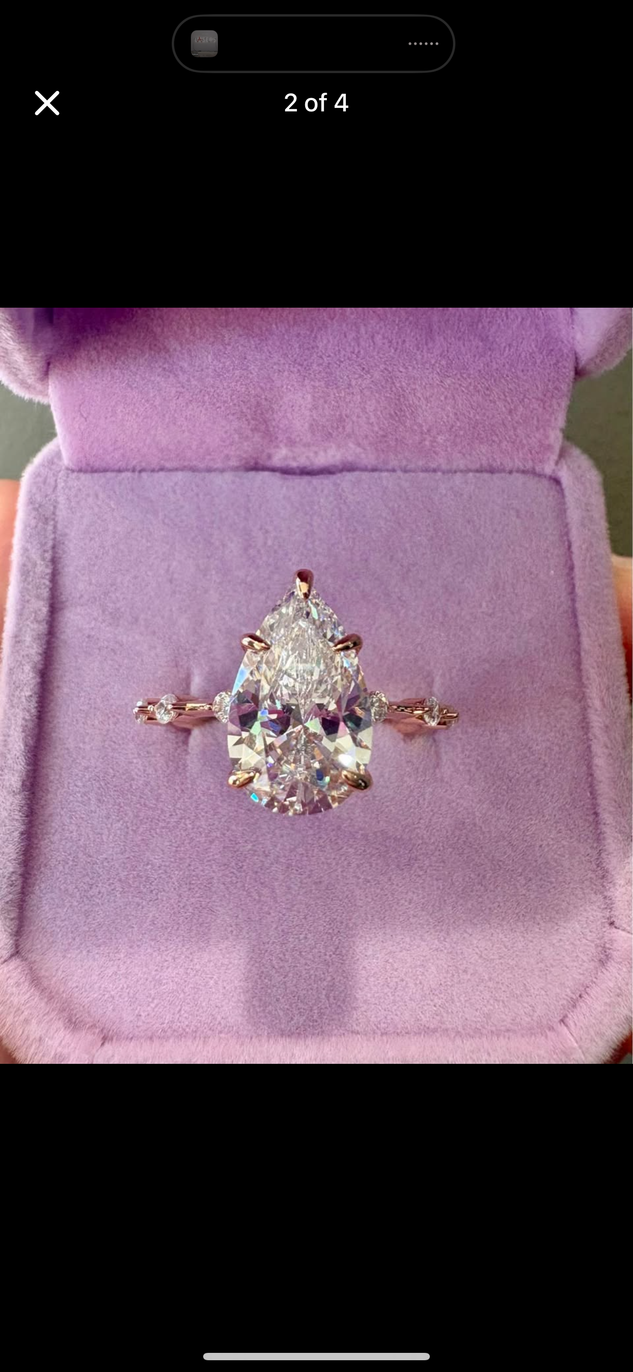 4.0 pear cut ring