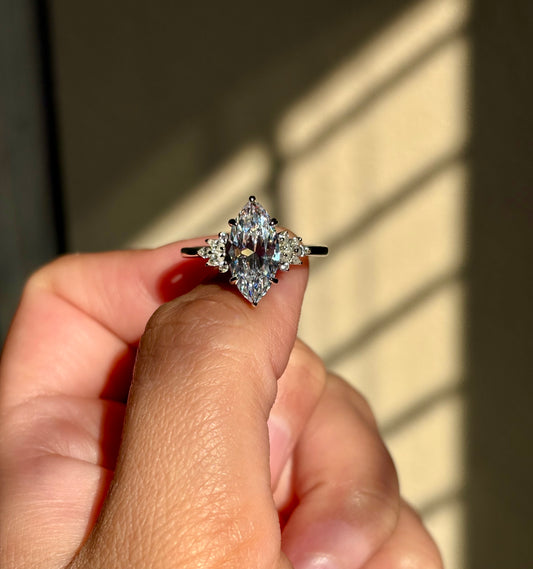 3.0 carat Marquise cut with side stones